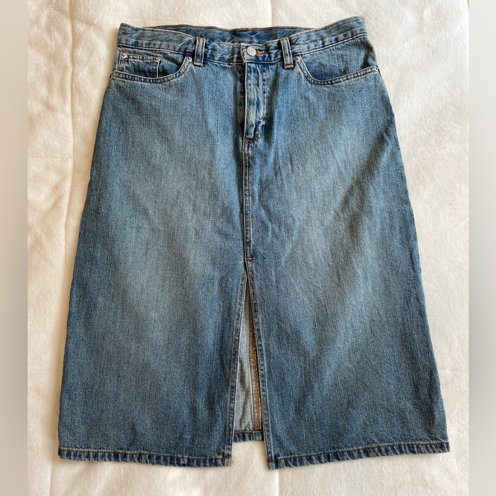 Vintage Denim Midi Skirt